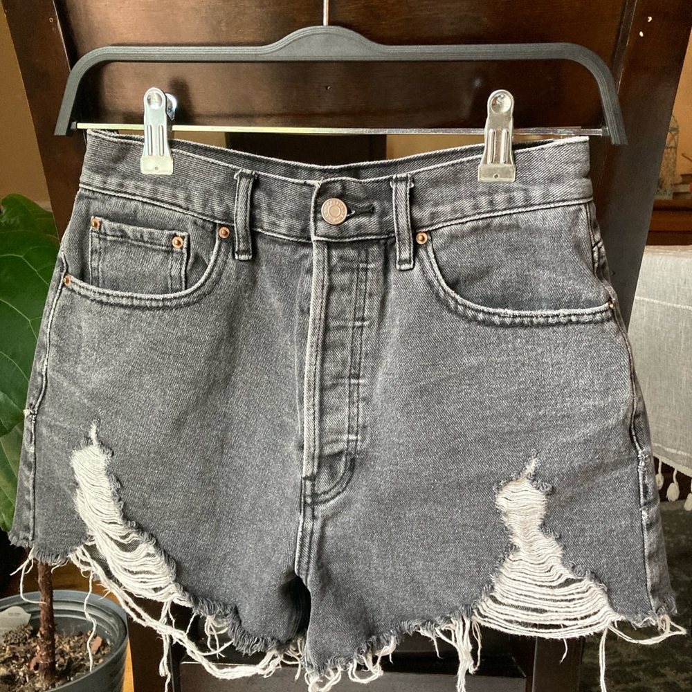 PacSun Gray Distressed Women's Shorts